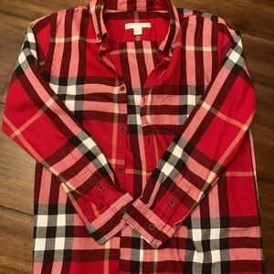 Burberry red plaid shirt youth 10